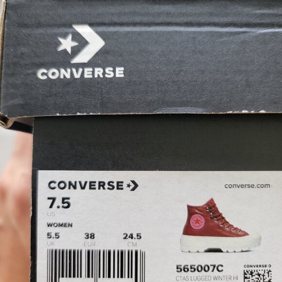 Burgundy High Top Converse Lugged Boot - Picture 6 of 6